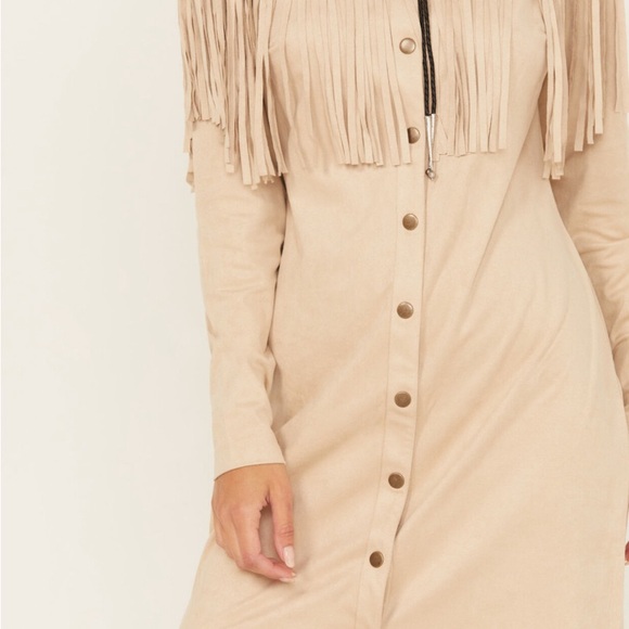 Idyllwind Women's Jonquil Faux Suede Fringe  Shirt Dress Western Cowgirl Tan XS - Picture 8 of 15